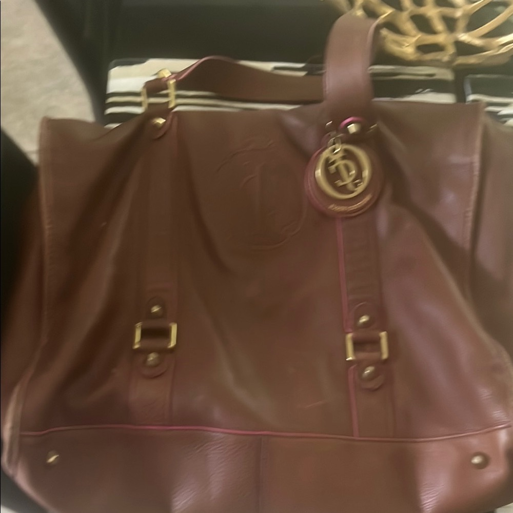 Used Juicy Couture Brown Leather Tote Bag